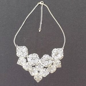 Intricate Silver Filigree Costume Necklace